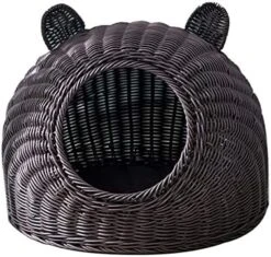 GAMIRA Pet Nest Pet House Rattan Cat Nest Summer Semi-Closed Indoor Sleeping Bed Mat Breathable Durable Puppy Basket For Small Medium Cats/Dogs (Color : Beige) 15 GAMIRA Pet Nest Pet House Rattan Cat Nest Summer Semi-Closed Indoor Sleeping Bed Mat Breathable Durable Puppy Basket For Small Medium Cats/Dogs (Color : Beige) -Greenies Pet Store 51LJkEZhsCL. AC