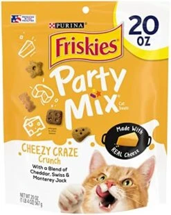 Purina Friskies Made In USA Facilities Cat Treats, Party Mix Original Crunch - 30 Oz. Pouch -Greenies Pet Store 51MF ZKXwJL. AC