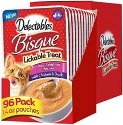 Delectables Bisque Non-Seafood Lickable Wet Cat Treats, Variety Pack, 12 Count (Pack Of 1) -Greenies Pet Store 51MRljxuceL. AC