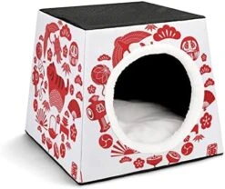 Printed Cat Cube Kitty House Indoor Cats Bed Cat Sofa Small Dogs Shelter Warm And Cozy Food Truck Illustration 27 Printed Cat Cube Kitty House Indoor Cats Bed Cat Sofa Small Dogs Shelter Warm And Cozy Food Truck Illustration -Greenies Pet Store 51Mf4rOAtOL. AC