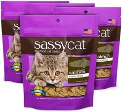 Herbsmith Sassy Cat Treats - Freeze Dried Chicken Treats – All Natural Treats For Cats - Bundle- Duck, Chicken, Rabbit, Turkey, Whitefish, And Salmon -Greenies Pet Store 51N7nSakkHL. AC