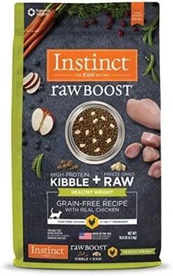 Instinct Raw Boost Healthy Weight Grain Free Recipe With Real Chicken Natural Dry Cat Food, 10 Lb. Bag -Greenies Pet Store 51NBHUXdyhL. AC
