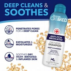 TropiClean Oxymed Medicated Cat & Dog Shampoo For Itchy Skin, Skin Soothing Oatmeal Shampoo For Dogs & Cats 20 Ounce -Greenies Pet Store 51NbtFbVhGL