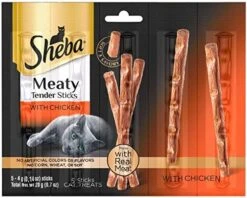 Sheba Treats Meaty Tender Sticks Soft Cat Treats Chicken Flavor, 0.14 Oz, 5 Count (Pack Of 10) -Greenies Pet Store 51PR58DJmsL. AC
