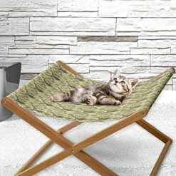 Lunarable Oktoberfest Pet Hammock, Salty Pretzels On Diamond Pattern Deutschland Country Snacks Food, Bed For Kittens Canopy With Durable Wooden Frame, 22" X 19 1/2" X 13", Sky Blue Ivory Redwood -Greenies Pet Store 51Pcj33wRzL. AC