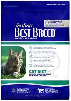 Best Breed Dr. Gary's Cat Diet Slow-Cooked In USA [Natural Dry Cat Food For All Ages] Dark Brown 12 Lbs. (New) -Greenies Pet Store 51QXS6qv3L. AC