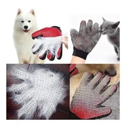 YangYan Cat Grooming Gloves Dog Hair Remover Gentle Deshedding Brush Comb Tool Pet Massage Mitt With Enhanced Long/Short Fur (Color : Red Pair, Size : One Size) -Greenies Pet Store 51QcctncfPL
