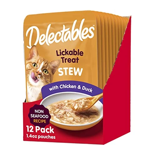 Hartz Delectables Non-Seafood Stew Lickable Wet Cat Treats, Chicken & Duck, 1.4 Ounce (Pack Of 12) 3 Hartz Delectables Non-Seafood Stew Lickable Wet Cat Treats, Chicken & Duck, 1.4 Ounce (Pack Of 12)