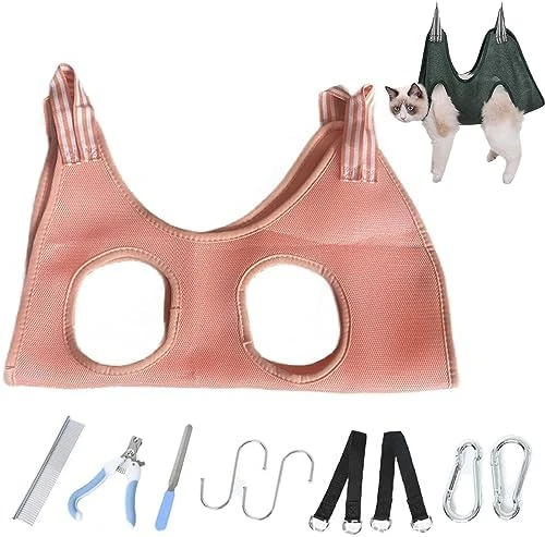 Alkyne Cuddles And Meow - Good Cat Hammock, Cuddlesmeow Cat&Dog Grooming Hammock, Pet Grooming Hammock Harness With Nail Clippers And Trimmer (Blue, S) 14 Alkyne Cuddles And Meow - Good Cat Hammock, Cuddlesmeow Cat&Dog Grooming Hammock, Pet Grooming Hammock Harness With Nail Clippers And Trimmer (Blue, S) - Image 12