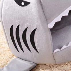 JENPECH Cat House - Self-Warming 2 In 1 Foldable Comfortable Shark Shape Cave Design Pet Cat Bed Tent House Teddy House For Cats Small Dogs Grey S -Greenies Pet Store 51SsQPgzN2L