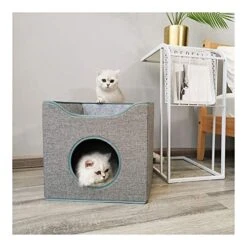 YangYan Folding Cat Nest Summer Closed Deep Sleep Four Seasons Universal Cat House Villa Pet Cat Bed Cat Mat Cat Cushion Cat Kennel (Size : 40 40 36cm) -Greenies Pet Store 51TBUFhfeGL