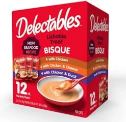 Delectables Bisque Non-Seafood Lickable Wet Cat Treats, Variety Pack, 12 Count (Pack Of 1) -Greenies Pet Store 51TKHEyso5L. AC