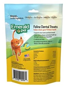 Emerald Pet 6 Pack Feline Dental Treats, 3 Ounces Each, Grain-Free Cat Treats Made In The USA (6 Pack Turducky)