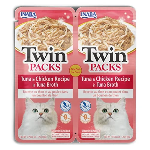 INABA Twin Packs Side Dish For Cats - Tuna & Chicken Recipe In Tuna Broth (8-2 Packs) 4 INABA Twin Packs Side Dish For Cats - Tuna & Chicken Recipe In Tuna Broth (8-2 Packs) - Image 2