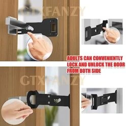 Adjustable Cat Door Holder Latch - 2PCS Black Pet Door Latch Made Of Durable Metal - Cat Door Alternative To Keep Dogs And Kids Out Of Rooms, Litter Boxes And Food, No Measuring, Easy To Install -Greenies Pet Store 51V6boSxhzL