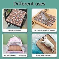 Hnjtkj Pet Dual-Use Mat Cushion Summer Cooling Comfortable And Cool Bamboo Fiber Mat Pet Supplies 40 * 30CM,Khaki,40CM*30CM -Greenies Pet Store 51VUFrHIIrL