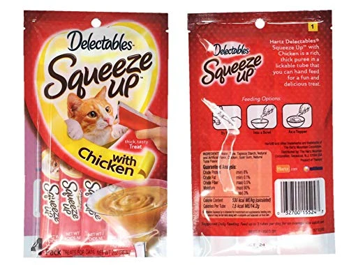 Delectables Hartz Squeeze Up Cat Treats Variety 4 Pouch Bundle Of 2 Flavors; 2 Pouches Of Each Flavor (2.0 Oz Each) (Chicken, Tuna & Shrimp) 4 Delectables Hartz Squeeze Up Cat Treats Variety 4 Pouch Bundle Of 2 Flavors; 2 Pouches Of Each Flavor (2.0 Oz Each) (Chicken, Tuna & Shrimp) - Image 2