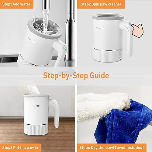 DOGNESS Automatic Dog Paw Cleaner, Electric Paw Washer For Dogs Portable Paw Cleaner Cup, Dog Foot Cleaning Machine USB Rechargeable, Designed For Medium To Large Dogs (White) 6 DOGNESS Automatic Dog Paw Cleaner, Electric Paw Washer For Dogs Portable Paw Cleaner Cup, Dog Foot Cleaning Machine USB Rechargeable, Designed For Medium To Large Dogs (White) - Image 4