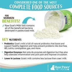 Raw Paws Whole Goat Milk Powder For Dogs And Cats, 7-oz - Goats Milk For Dogs Made In USA - Natural Kitten & Puppy Milk Replacement Formula - Dry Pet Goat Milk Food Topper - Pet Nutritional Supplement 13 Raw Paws Whole Goat Milk Powder For Dogs And Cats, 7-oz - Goats Milk For Dogs Made In USA - Natural Kitten & Puppy Milk Replacement Formula - Dry Pet Goat Milk Food Topper - Pet Nutritional Supplement -Greenies Pet Store 51WHjobIaXL
