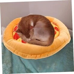GARVALON Cat Nest Cat House Indoor Pet Mat For Food Indoor Mat Small Dog Cushion Pizza Pet Mat Dog Beds For Small Dogs Small Cat Bed Cat Hideaway Cat Toys Hot Dog Cloth The Dog Kitten Beds -Greenies Pet Store 51WrJOIZj5L