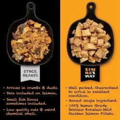 SIMBA'S WAY - Freeze Dried RAW SKINLESS Wild Alaskan Salmon Fillet Dog And Cat Treats, Organic Human Grade, Single Ingredient, All Natural, Grain-Free, No Preservatives, Made In The USA [ 2 Pack ] -Greenies Pet Store 51X0lW5uekL