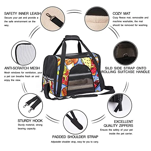 Pet Carrier Tasty Food Soft-Sided Pet Travel Carriers For Cats,Dogs Puppy Comfort Portable Foldable Pet Bag Airline Approved 5 Pet Carrier Tasty Food Soft-Sided Pet Travel Carriers For Cats,Dogs Puppy Comfort Portable Foldable Pet Bag Airline Approved - Image 3