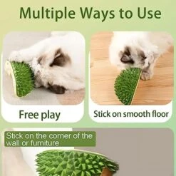 ZOVALI Durian Multifunctional Toys,Durian Cat Scratcher, Cat Scratcher Durian Comb, Massaging And Removing Floating Hair Cat Dog Mint Toys (Green+Yellow) -Greenies Pet Store 51XvmiQEmKL 1