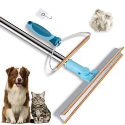 56’’ Pet Hair Remover Set With Metal Fabric Edge Design,Retractable Carpet Scraper Rake,180°Rotating Dog Shedding Cleaner Tool,Reusable Large And Small Pet Brush Broom,for Carpet,Couch,Car,Rug,Stairs