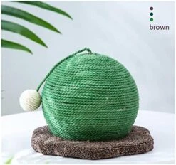 JYDQM Cats Tree Scratcher Woven Cats Scratch Cactus Ball With Wood Base Pet Toy Scratch Board Ball Pet Cat Supplies (Color : C, Size : One Size) -Greenies Pet Store 51YweUkpClL. AC