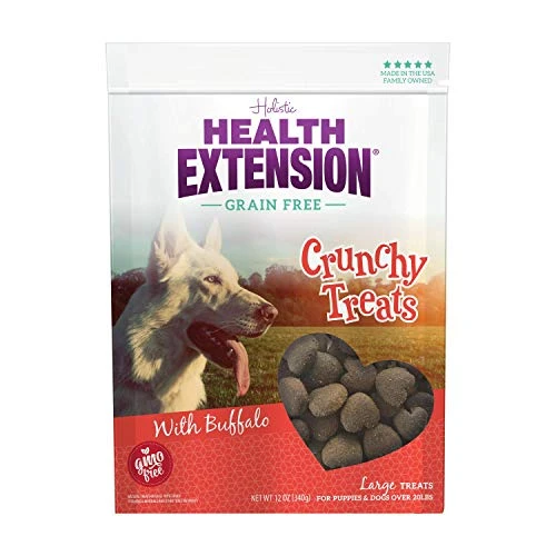 Health Extension Dry Dog Food, GMO-Free, Training Treats For Large Breeds Dogs & Puppies, With Added Vitamin & Minerals, Heart-Shaped Crunchy Biscuits , Grain Free Buffalo Recipe (12 Oz / 340 G) 3 Health Extension Dry Dog Food, GMO-Free, Training Treats For Large Breeds Dogs & Puppies, With Added Vitamin & Minerals, Heart-Shaped Crunchy Biscuits , Grain Free Buffalo Recipe (12 Oz / 340 G)