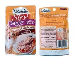 GENERIC Delectables Senior 10+ Lickable Treats Variety Bundle Pack Of 16: (4) Bisque Tuna & Shrimp, (4) Bisque Tuna & Chicken, (4) Stew Chicken & Tuna, (4) Stew Tuna & Whitefish. 1.4 Oz Each. -Greenies Pet Store 51ZmPHnEDdL