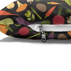 Lunarable Vegetable Pet Bed, Repeating Pattern With Various Healthy Fresh Foods On Dark Backdrop, Chew Resistant Pad For Dogs And Cats Cushion With Removable Cover, 24" X 39", Charcoal Grey Multicolor -Greenies Pet Store 51a5hlb60LL