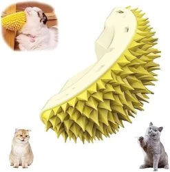 ZOVALI Durian Multifunctional Toys,Durian Cat Scratcher, Cat Scratcher Durian Comb, Massaging And Removing Floating Hair Cat Dog Mint Toys (Green+Yellow) -Greenies Pet Store 51admy3AJ4L. AC