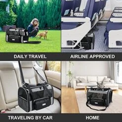 Pet Carrier TSA Airline Approved For Cat,Foldable Soft Edge Pet Travel Carrier Removable For Medium Small Cats And Dog 20lbs With Adequate Ventilation,5 Mesh Windows,2 Entrances,1 Dormer, 1Storage Bag 12 Pet Carrier TSA Airline Approved For Cat,Foldable Soft Edge Pet Travel Carrier Removable For Medium Small Cats And Dog 20lbs With Adequate Ventilation,5 Mesh Windows,2 Entrances,1 Dormer, 1Storage Bag -Greenies Pet Store 51aeQ5m9x1L
