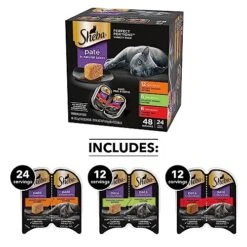 SHEBA PERFECT PORTIONS Paté Adult Wet Cat Food Trays (24 Count, 48 Servings), Savory Chicken, Roasted Turkey, And Tender Beef Entrée, Easy Peel Twin-Pack Trays 9 SHEBA PERFECT PORTIONS Paté Adult Wet Cat Food Trays (24 Count, 48 Servings), Savory Chicken, Roasted Turkey, And Tender Beef Entrée, Easy Peel Twin-Pack Trays -Greenies Pet Store 51bK6Isa7OL