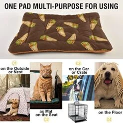 Food Burrito Dog Bed Cat Bed Soft Comfortable Pet Bed Non-Slip Calming Kennel Pad For Small Medium Large Dogs Cats 2116467 -Greenies Pet Store 51c0qLUuzSL