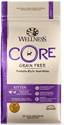Wellness CORE Grain-Free Kitten Formula Dry Cat Food, 5 Pound Bag -Greenies Pet Store 51c4eihaaFL. AC