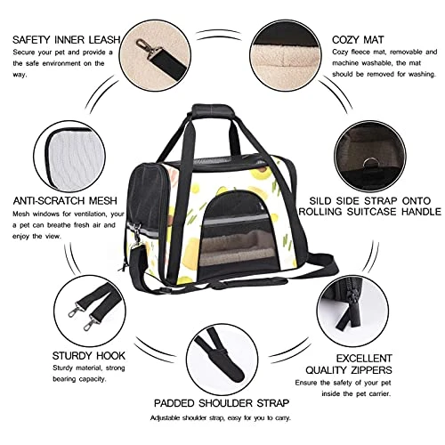 Pet Carrier Avocado Eggs Beef Vegetables Food Soft-Sided Pet Travel Carriers For Cats,Dogs Puppy Comfort Portable Foldable Pet Bag Airline Approved 5 Pet Carrier Avocado Eggs Beef Vegetables Food Soft-Sided Pet Travel Carriers For Cats,Dogs Puppy Comfort Portable Foldable Pet Bag Airline Approved - Image 3