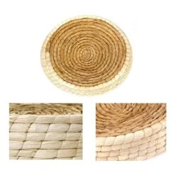 YangYan Pet Straw Braided Bed Puppy Kennel Cat Nest Kitten Scratching Sleeping Mat Pets House Cats Grinding Claw Cushion Pad (Color Show, Size : Diameter 40cm) -Greenies Pet Store 51eqLE6sW7L