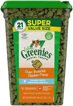 FELINE GREENIES Natural Dental Care Cat Treats Oven Roasted Chicken Flavor, 21 Oz. Tub 19 FELINE GREENIES Natural Dental Care Cat Treats Oven Roasted Chicken Flavor, 21 Oz. Tub -Greenies Pet Store 51fFjcuuGEL. AC