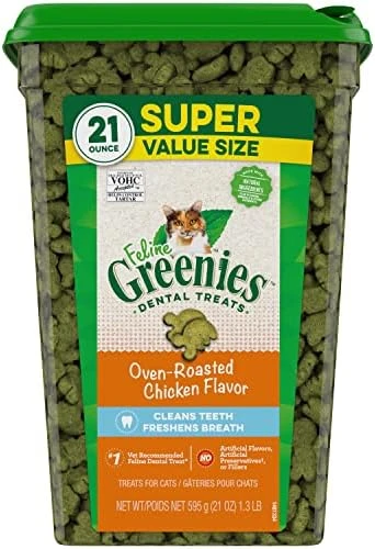 FELINE GREENIES Natural Dental Care Cat Treats Oven Roasted Chicken Flavor, 21 Oz. Tub 11 FELINE GREENIES Natural Dental Care Cat Treats Oven Roasted Chicken Flavor, 21 Oz. Tub - Image 9
