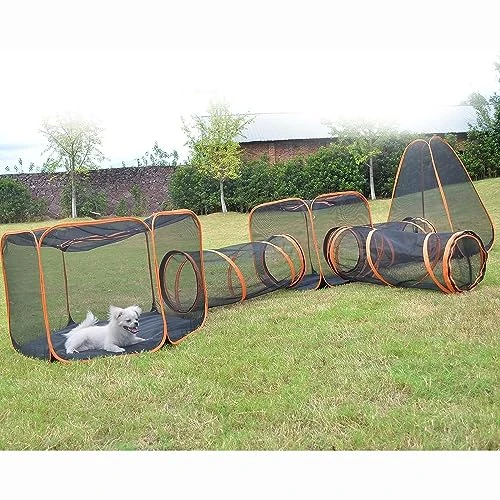 Outdoor Large Cat Tunnel, 6-in-1 Outdoor Cat Enclosures Tunnels, Indoor/Outdoor Pop Up Pet Playpen, For Cats, Rabbits Ferrets, Small Animals 3 Outdoor Large Cat Tunnel, 6-in-1 Outdoor Cat Enclosures Tunnels, Indoor/Outdoor Pop Up Pet Playpen, For Cats, Rabbits Ferrets, Small Animals