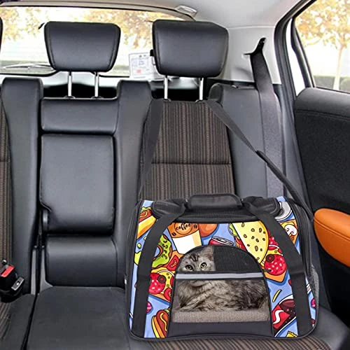 Pet Carrier Tasty Food Soft-Sided Pet Travel Carriers For Cats,Dogs Puppy Comfort Portable Foldable Pet Bag Airline Approved 7 Pet Carrier Tasty Food Soft-Sided Pet Travel Carriers For Cats,Dogs Puppy Comfort Portable Foldable Pet Bag Airline Approved - Image 5