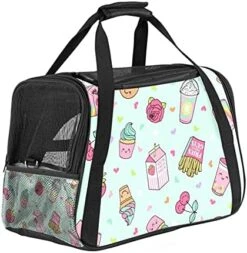 Pet Carrier Cute Pastel Foods Cupcake Patches Heart Pattern Soft-Sided Pet Travel Carriers For Cats,Dogs Puppy Comfort Portable Foldable Pet Bag Airline Approved -Greenies Pet Store 51h2MvtTdtS. AC