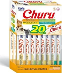 INABA Churu Cat Treats, Grain-Free, Lickable, Squeezable Creamy Purée Cat Treat/Topper With Vitamin E & Taurine, 0.5 Ounces Each Tube, 20 Tubes, Tuna & Seafood Variety Box 10 INABA Churu Cat Treats, Grain-Free, Lickable, Squeezable Creamy Purée Cat Treat/Topper With Vitamin E & Taurine, 0.5 Ounces Each Tube, 20 Tubes, Tuna & Seafood Variety Box -Greenies Pet Store 51h9eFcJWL. AC