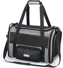 Pet Carrier TSA Airline Approved For Cat,Foldable Soft Edge Pet Travel Carrier Removable For Medium Small Cats And Dog 20lbs With Adequate Ventilation,5 Mesh Windows,2 Entrances,1 Dormer, 1Storage Bag 14 Pet Carrier TSA Airline Approved For Cat,Foldable Soft Edge Pet Travel Carrier Removable For Medium Small Cats And Dog 20lbs With Adequate Ventilation,5 Mesh Windows,2 Entrances,1 Dormer, 1Storage Bag -Greenies Pet Store 51i3i8TQJBL. AC