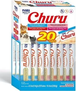 INABA Churu Cat Treats, Grain-Free, Lickable, Squeezable Creamy Purée Cat Treat/Topper With Vitamin E & Taurine, 0.5 Ounces Each Tube, 20 Tubes, Tuna & Seafood Variety Box 12 INABA Churu Cat Treats, Grain-Free, Lickable, Squeezable Creamy Purée Cat Treat/Topper With Vitamin E & Taurine, 0.5 Ounces Each Tube, 20 Tubes, Tuna & Seafood Variety Box -Greenies Pet Store 51iD6FhbuxL. AC