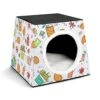 Printed Cat Cube Kitty House Indoor Cats Bed Cat Sofa Small Dogs Shelter Warm And Cozy Fried Chicken Foods -Greenies Pet Store 51lja4yOpNL