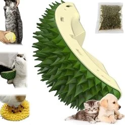 DENGWANG Durian Multifunctional Toys, Durian Cat Scratcher, Durian Shell Cat, Cat Durian Shell, Massaging And Removing Floating Hair Cat Dog Mint Toys (2PCS Green) -Greenies Pet Store 51m HvrQZRL