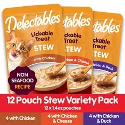 Delectables Non-Seafood Stew Lickable Wet Cat Treats, Variety Pack, 1.4 Ounce (Pack Of 12) 11 Delectables Non-Seafood Stew Lickable Wet Cat Treats, Variety Pack, 1.4 Ounce (Pack Of 12) -Greenies Pet Store 51m3YbcT9WL